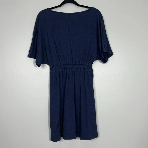 J.NNA Navy Blue Midi Dress - Size Medium - NWT - Deep V Neck, Midriff Cutouts - Picture 5 of 8